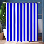 Vertical Stripes - White and Blue Shower Curtain 60  x 72  (Medium)