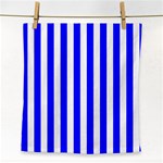 Vertical Stripes - White and Blue Face Towel