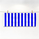 Vertical Stripes - White and Blue Hand Towel