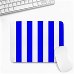 Vertical Stripes - White and Blue Small Mousepad