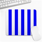 Vertical Stripes - White and Blue Large Mousepad