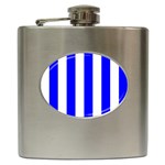 Vertical Stripes - White and Blue Hip Flask (6 oz)