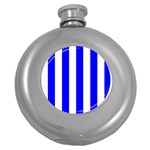 Vertical Stripes - White and Blue Hip Flask (5 oz)