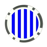 Vertical Stripes - White and Blue Poker Chip Card Guard