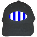Vertical Stripes - White and Blue Black Cap