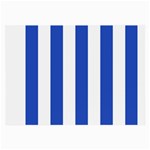 Vertical Stripes - White and Cerulean Blue Large Glasses Cloth (2 Sides)
