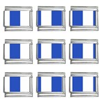 Vertical Stripes - White and Cerulean Blue 9mm Italian Charm (9 pack)