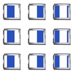 Vertical Stripes - White and Cerulean Blue Mega Link Italian Charm (9 pack)