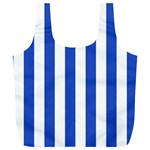 Vertical Stripes - White and Cerulean Blue Full Print Recycle Bag (XL)