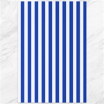 Vertical Stripes - White and Cerulean Blue Canvas 12  x 18 