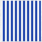 Vertical Stripes - White and Cerulean Blue Canvas 20  x 20 
