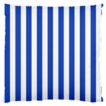 Vertical Stripes - White and Cerulean Blue Large Cushion Case (One Side)