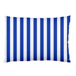Vertical Stripes - White and Cerulean Blue Pillow Case (One Side)