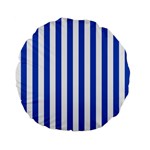 Vertical Stripes - White and Cerulean Blue Standard 15  Premium Flano Round Cushion