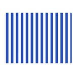 Vertical Stripes - White and Cerulean Blue Double Sided Flano Blanket (Mini)