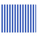 Vertical Stripes - White and Cerulean Blue Double Sided Flano Blanket (Medium)