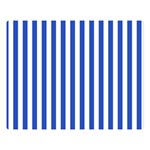 Vertical Stripes - White and Cerulean Blue Double Sided Flano Blanket (Large)