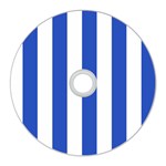 Vertical Stripes - White and Cerulean Blue CD Wall Clock