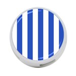 Vertical Stripes - White and Cerulean Blue 4-Port USB Hub (Two Sides)