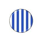 Vertical Stripes - White and Cerulean Blue Hat Clip Ball Marker