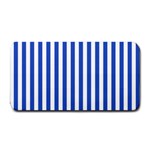 Vertical Stripes - White and Cerulean Blue Medium Bar Mat