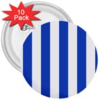 Vertical Stripes - White and Cerulean Blue 3  Button (10 pack)