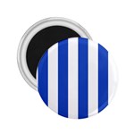 Vertical Stripes - White and Cerulean Blue 2.25  Magnet