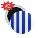 Vertical Stripes - White and Cerulean Blue 2.25  Magnet (100 pack)