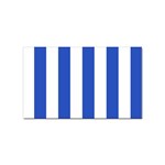 Vertical Stripes - White and Cerulean Blue Sticker (Rectangular)