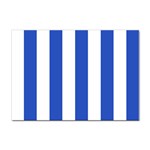 Vertical Stripes - White and Cerulean Blue Sticker A4 (100 pack)
