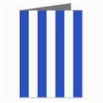 Vertical Stripes - White and Cerulean Blue Greeting Cards (Pkg of 8)