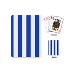 Vertical Stripes - White and Cerulean Blue Playing Cards (Mini)