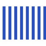 Vertical Stripes - White and Cerulean Blue Birthday Cake 3D Greeting Card (7x5)