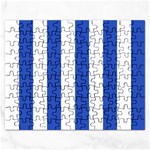 Vertical Stripes - White and Cerulean Blue Jigsaw Puzzle (Rectangular)