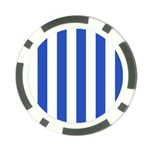 Vertical Stripes - White and Cerulean Blue Poker Chip Card Guard (10 pack)