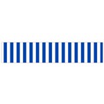 Vertical Stripes - White and Cobalt Blue Flano Scarf (Small)
