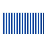 Vertical Stripes - White and Cobalt Blue Satin Shawl