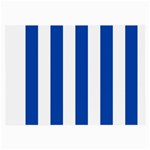 Vertical Stripes - White and Cobalt Blue Large Glasses Cloth (2 Sides)