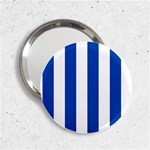 Vertical Stripes - White and Cobalt Blue 2.25  Handbag Mirror