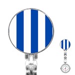 Vertical Stripes - White and Cobalt Blue Stainless Steel Nurses Watch