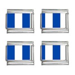 Vertical Stripes - White and Cobalt Blue 9mm Italian Charm (4 pack)