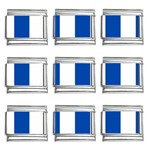 Vertical Stripes - White and Cobalt Blue 9mm Italian Charm (9 pack)