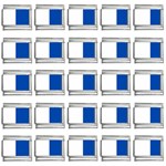 Vertical Stripes - White and Cobalt Blue 9mm Italian Charm (25 pack)