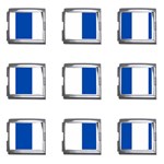 Vertical Stripes - White and Cobalt Blue Mega Link Italian Charm (9 pack)