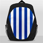 Vertical Stripes - White and Cobalt Blue Backpack Bag