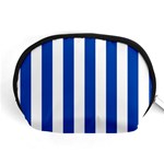 Vertical Stripes - White and Cobalt Blue Accessory Pouch (Medium)