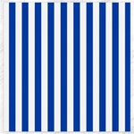 Vertical Stripes - White and Cobalt Blue Canvas 20  x 20 