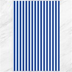 Vertical Stripes - White and Cobalt Blue Canvas 24  x 36 