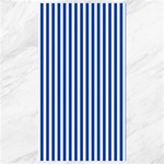 Vertical Stripes - White and Cobalt Blue Canvas 40  x 72 