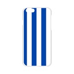 Vertical Stripes - White and Cobalt Blue Apple iPhone 6/6S Silicone Case (Transparent)